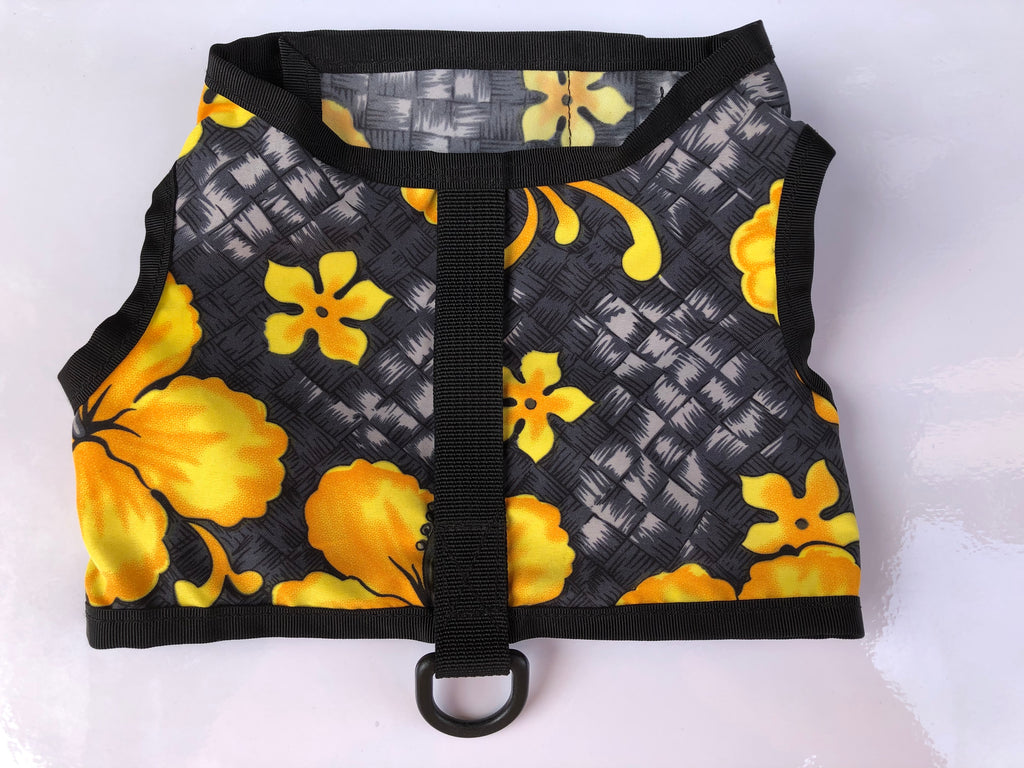 harness - grey and yellow hawaiian